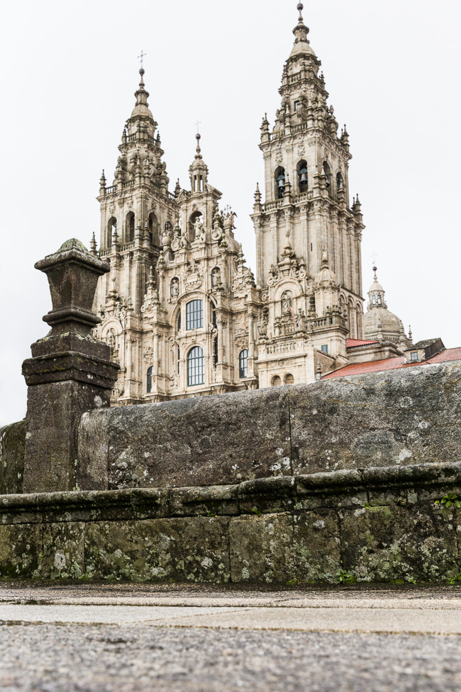 vista de la fachada de la catedral Santiago